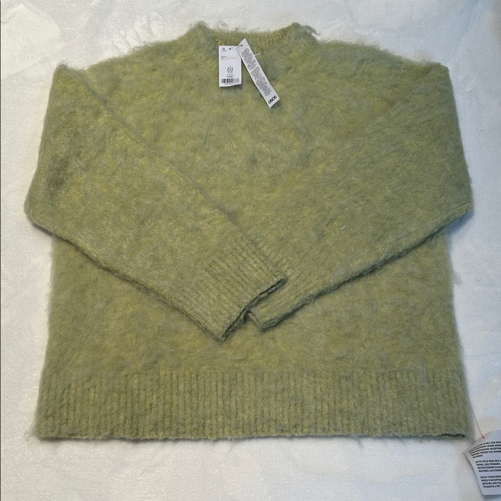 Topshop Olive Crew Neck Sweater